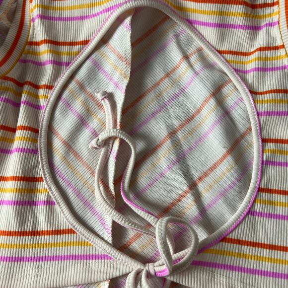 Wild Fable Women's Orange Striped Open Back Tiny Tank Top - Size XXL - NWT - Picture 4 of 5